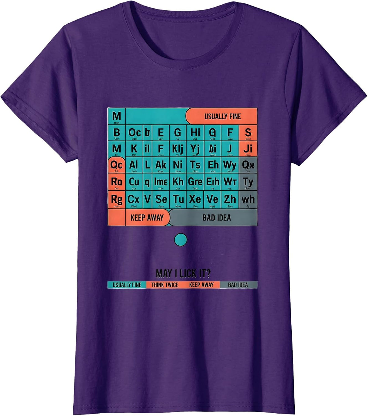 Women's May I Lick It Periodic Table Funny Science Teacher Gift T-Shirt - Purple