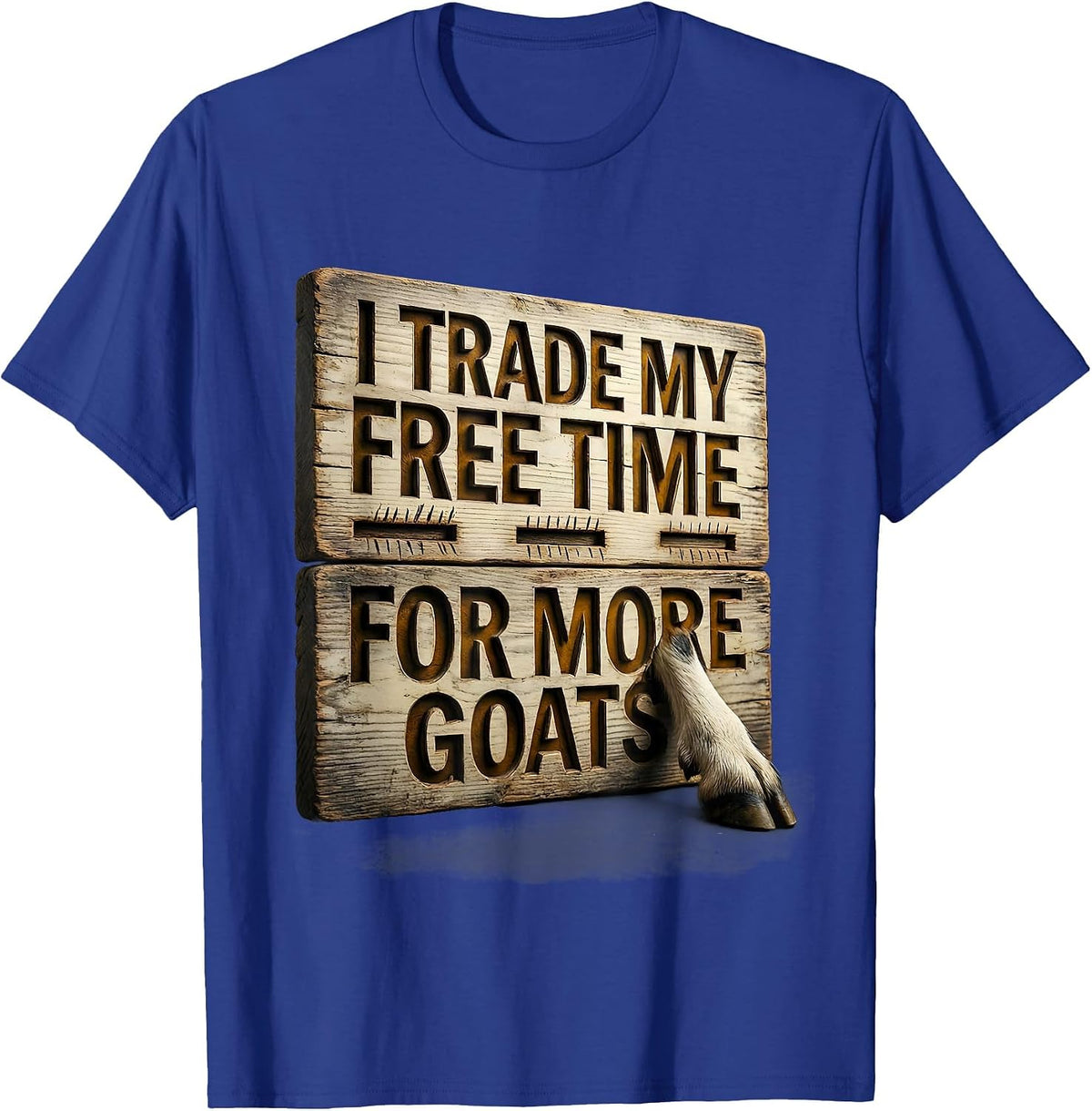 Men's I Trade My Free Time For More Goats Funny Goat Lover Farmer T-Shirt - Royal Blue
