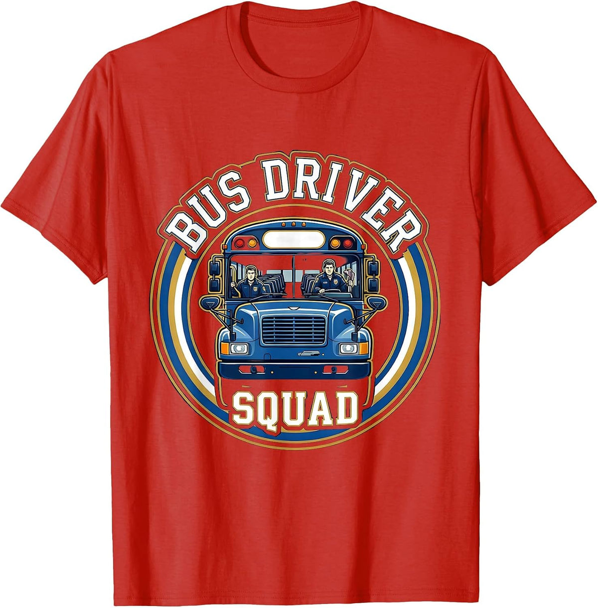 Men's School Bus Driver Crew Appreciation Back To School T-Shirt - Red