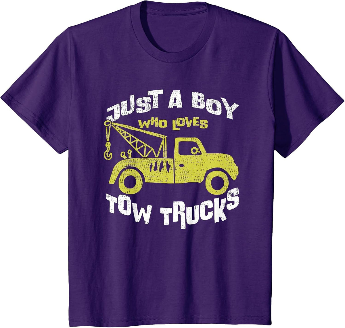 Tow Trucks Toddler Boys Just a Boy Who Loves Tow Trucks T-Shirt - Purple