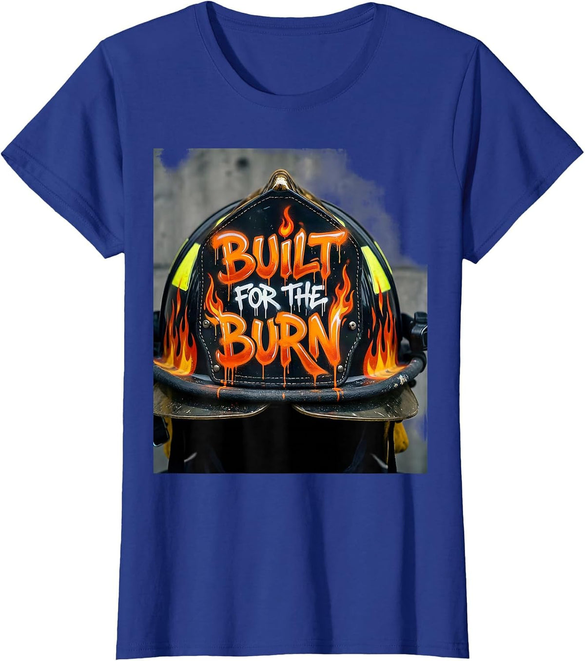 Women's Built for the Burn Firefighter Graphic Design T-Shirt - Royal Blue