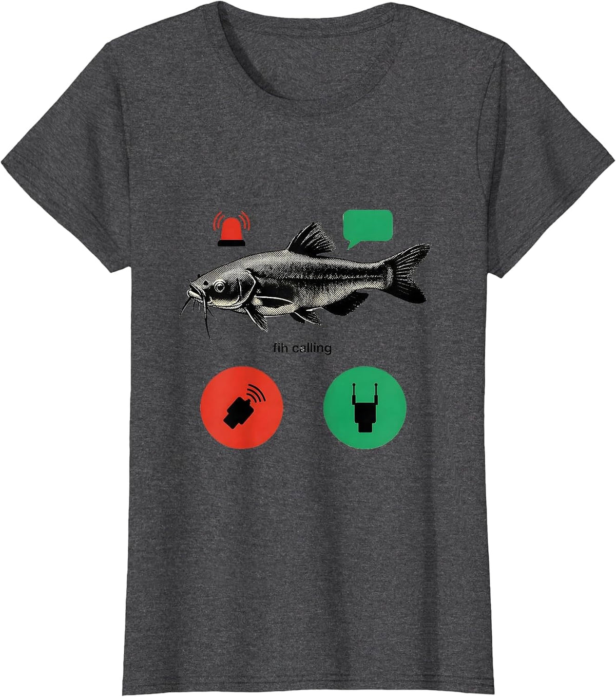 Women's fih calling Funny Fishing Meme Fisherman Gift T-Shirt - Dark Heather Grey