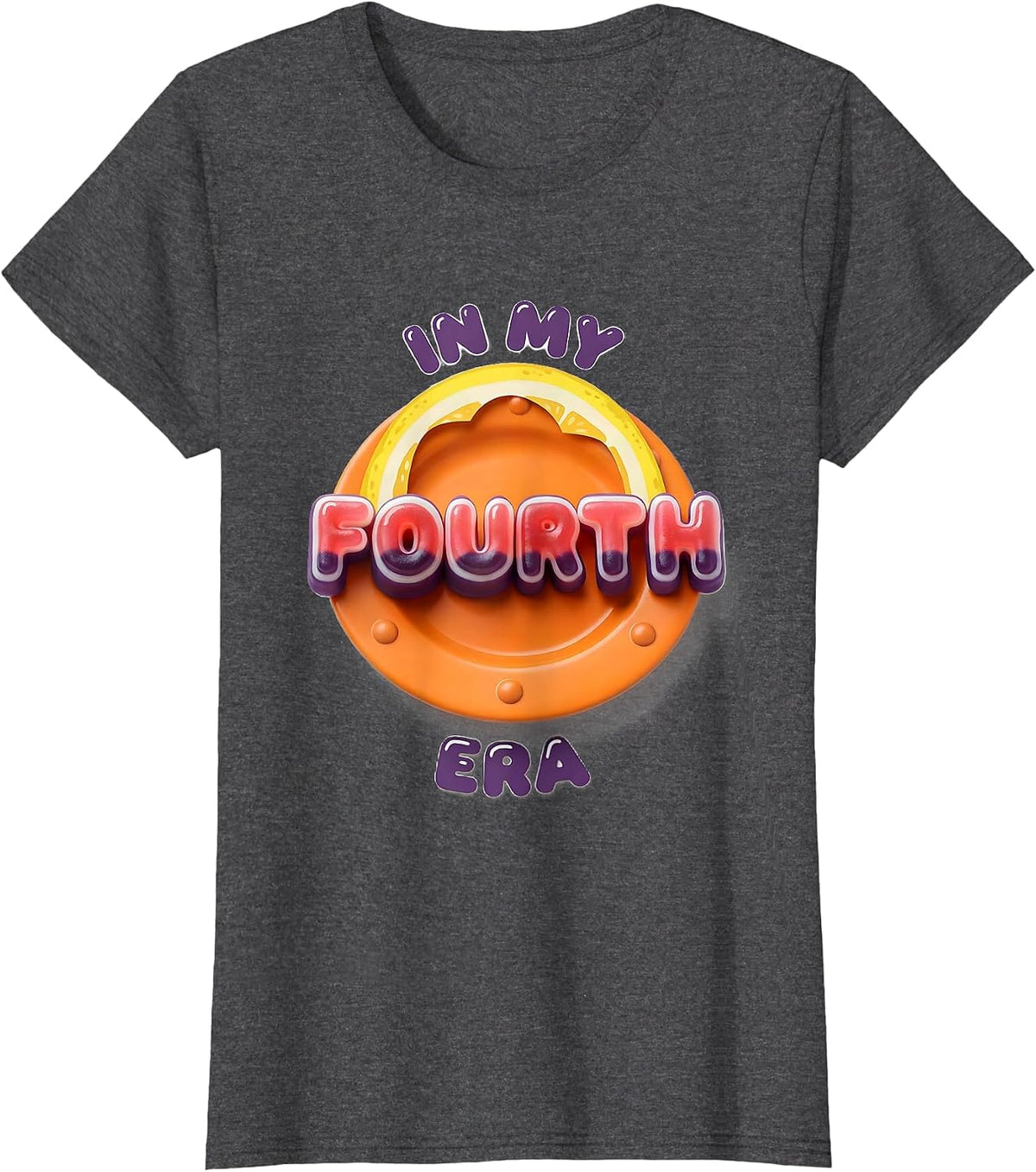 Women's In My Fourth Grade Era Retro Girl Teacher Back To School T-Shirt - Dark Heather Grey
