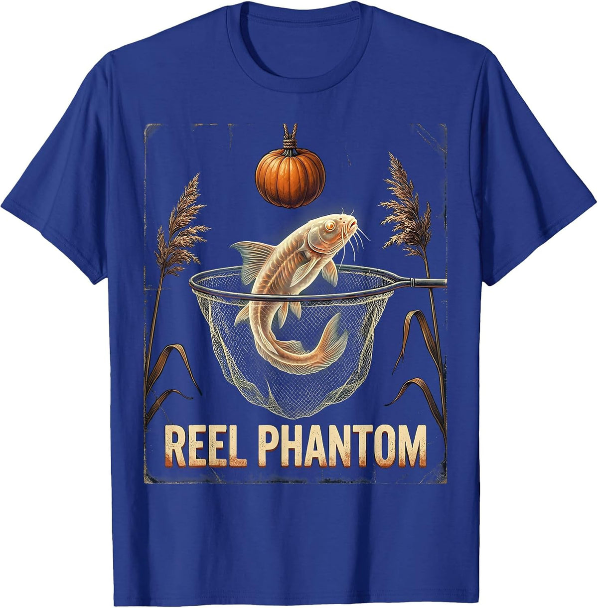 Men's Reel Phantom Vintage Halloween Fishing Ghost Fisherman Men T-Shirt - Royal Blue