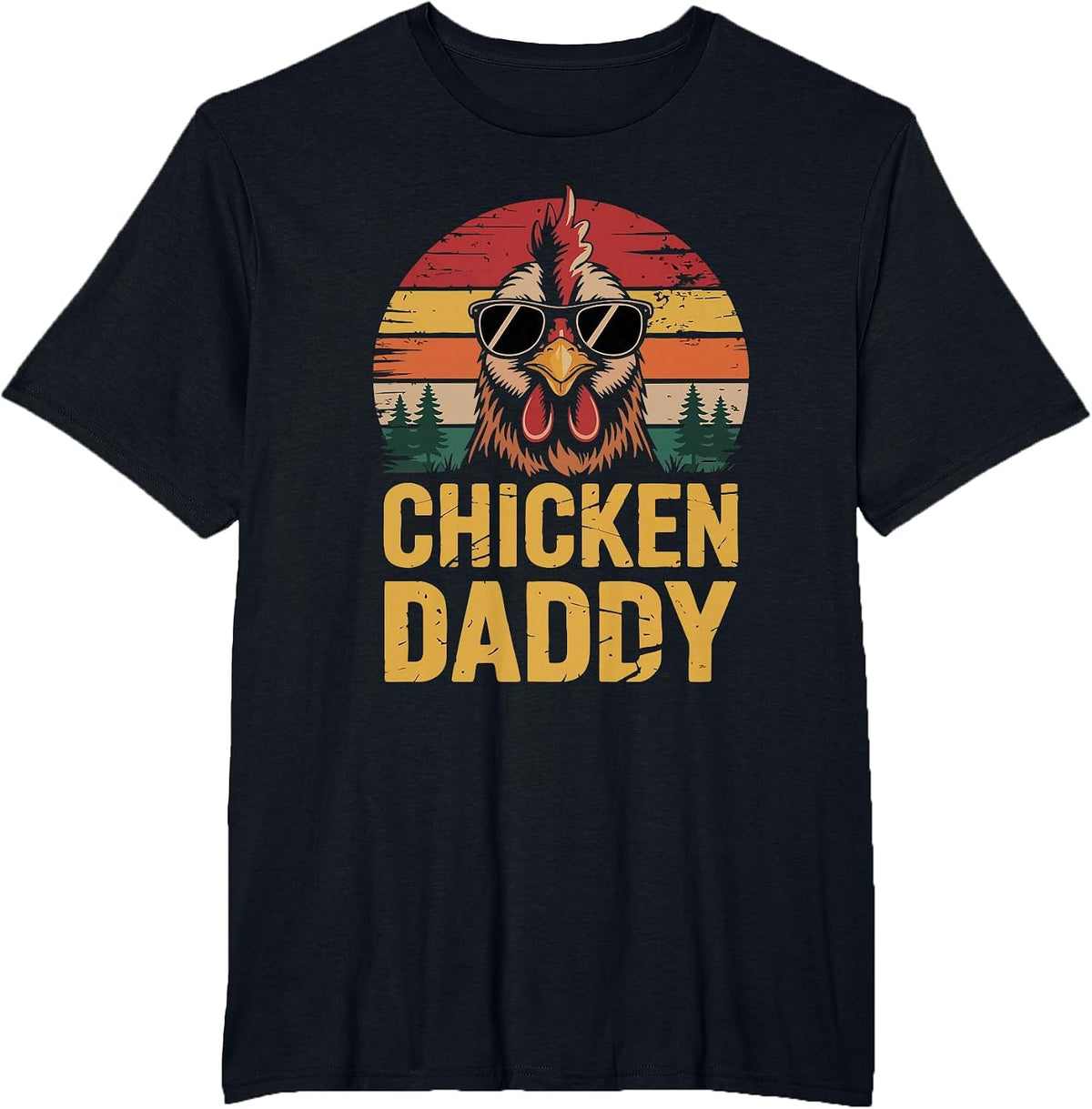 Chicken Daddy Funny Poultry Farming Father Who Raise Chicken T-Shirt - Black