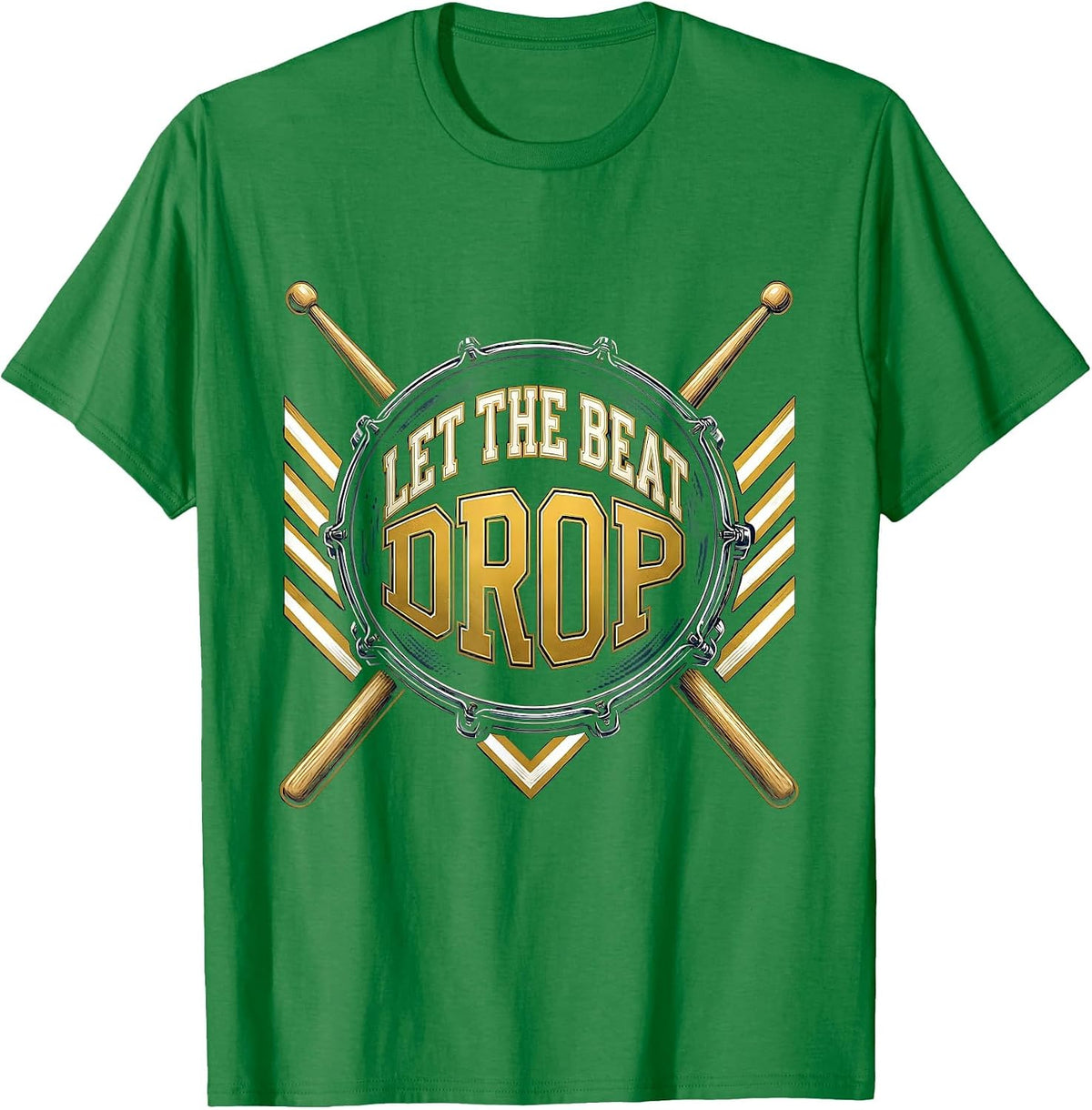 Men's Let the Beat Drop Hip Hop Music Design T-Shirt - Kelly Green