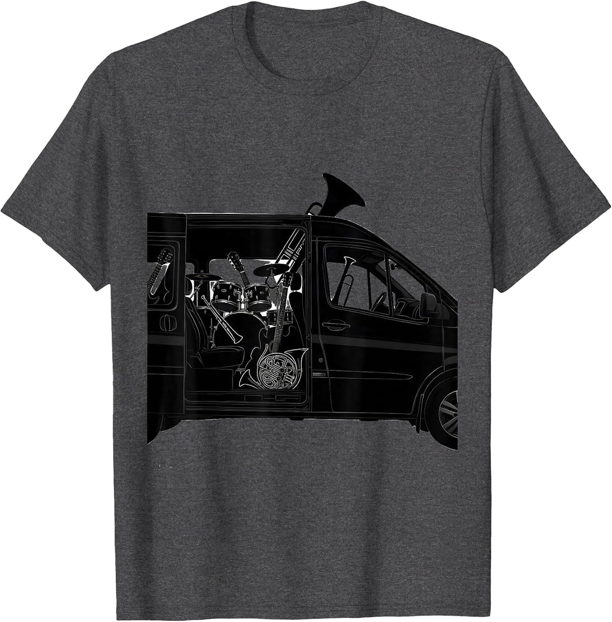 Men's Band Mom Minivan Overloaded With Instruments T-Shirt - Dark Heather Grey