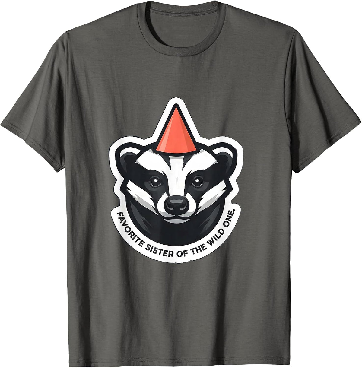 Favorite Sister Of The Wild One Whimsical Safari Party T-Shirt - Asphalt Grey