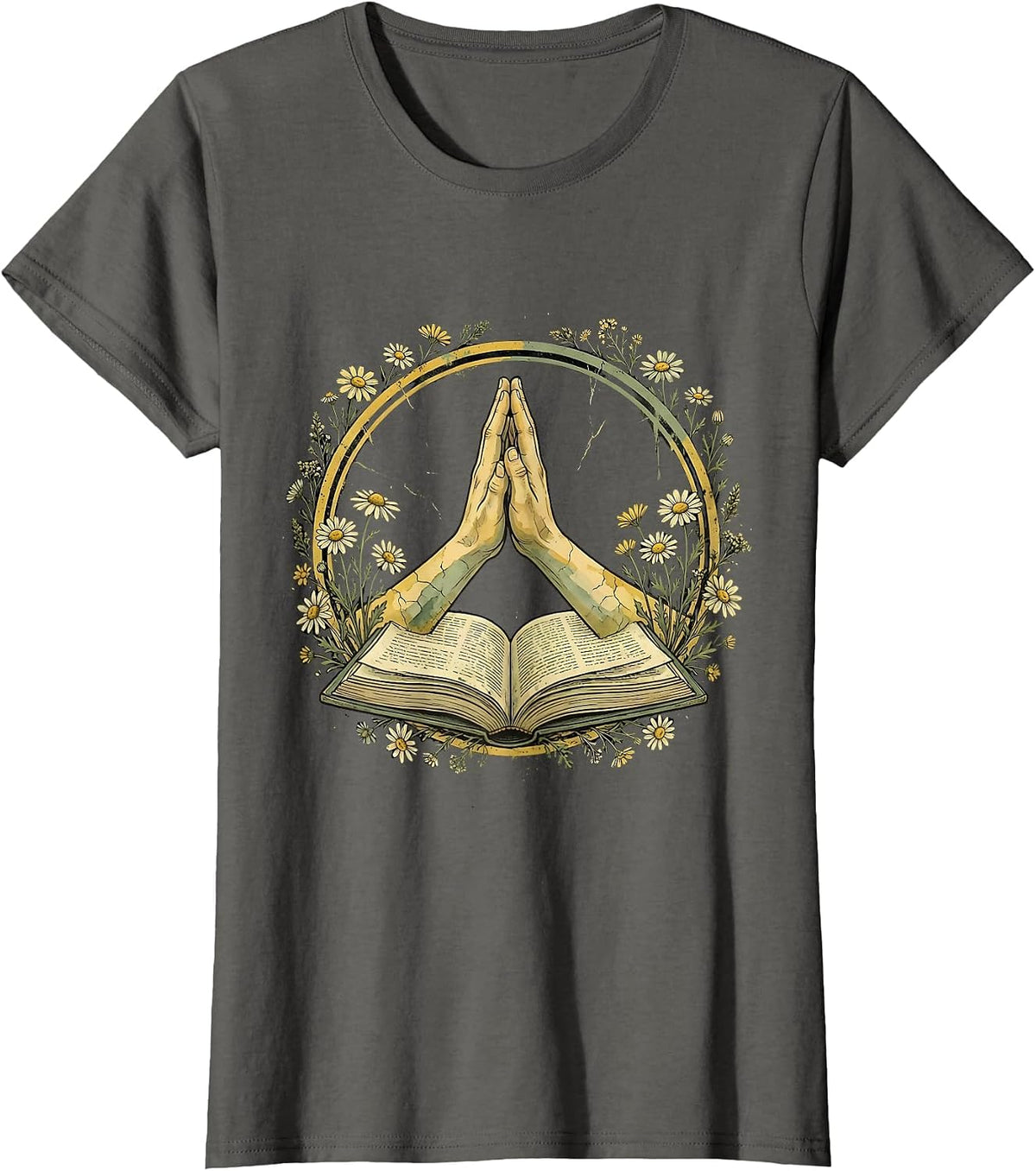 Women's Paraprofessional High Five Book Lover Graphic T-Shirt - Asphalt Grey
