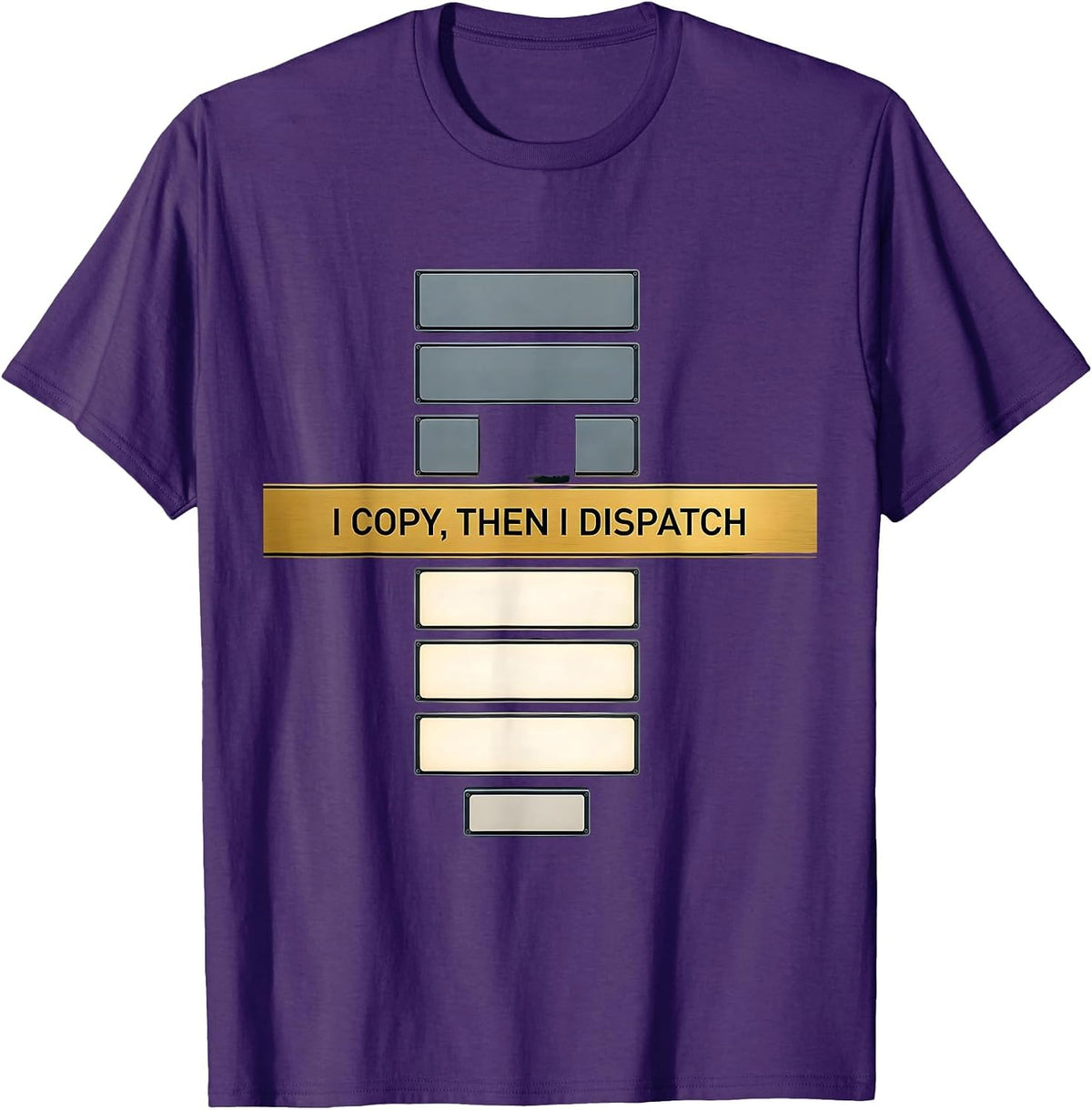 I Copy Then I Dispatch Editorial Conceptual 911 Dispatcher T-Shirt - Purple