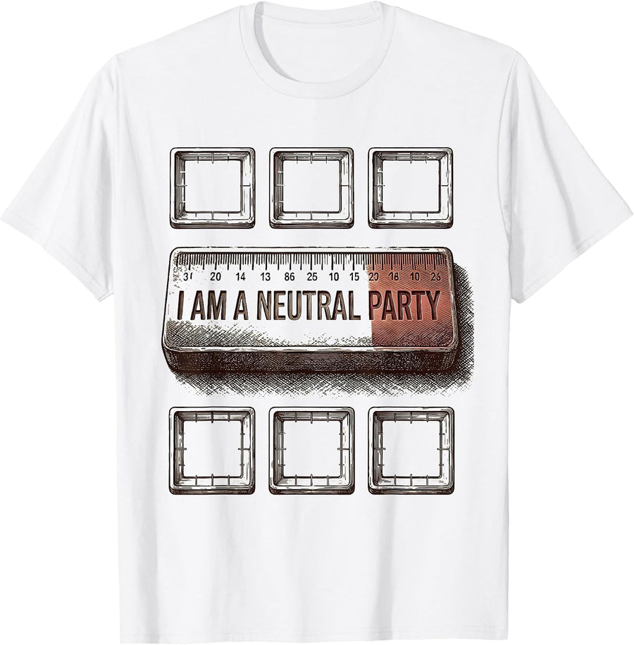 Men's I Am A Neutral Party Funny Chemistry Nerd Humor Science T-Shirt - White