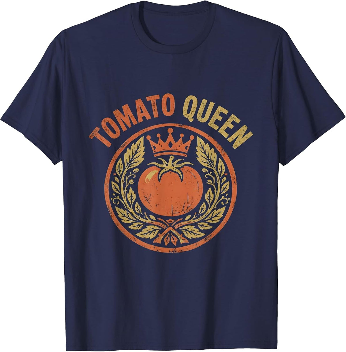 Tomato Queen Bold Garden Royalty Design T-Shirt - Navy Blue