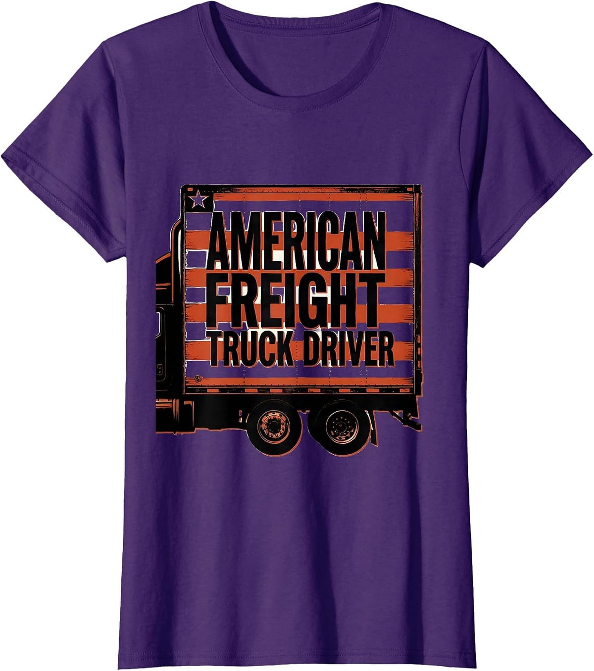 Women's American Freight Truck Driver Patriotic Semi Truck Driver T-Shirt - Purple