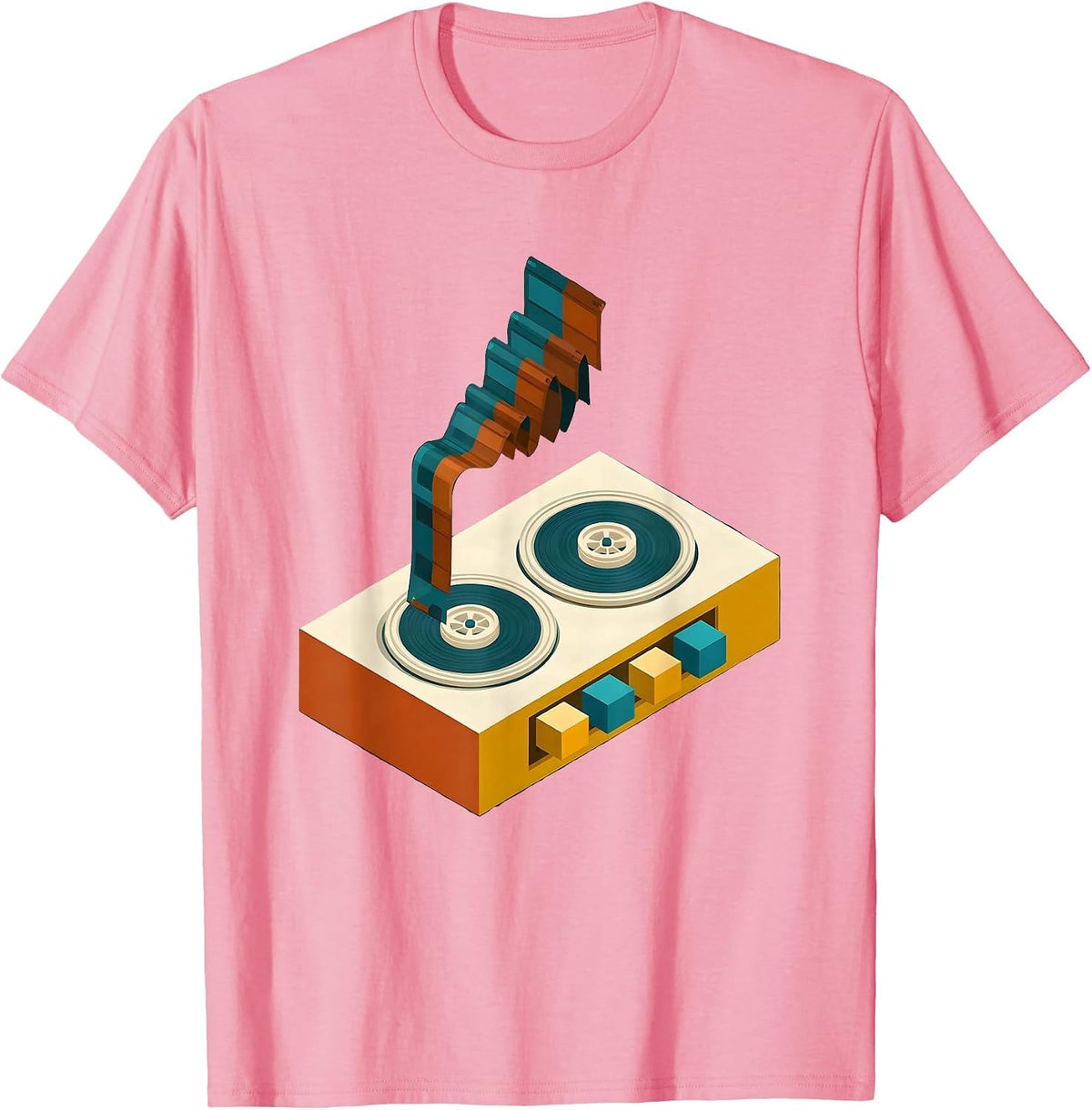 Men's Cassette Sampler Retro Hip Hop Nostalgia Streetwear T-Shirt - Pink