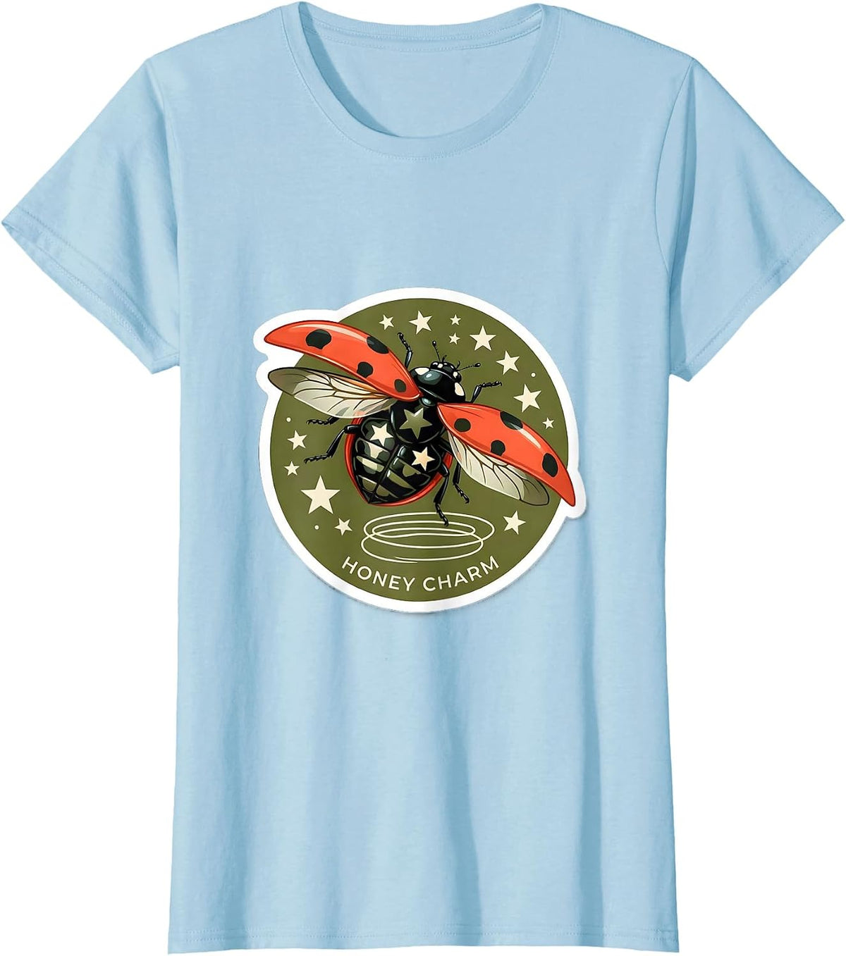 Honey Charm Y2K Kawaii Ladybug Grunge 90s Vintage Teen T-Shirt - Baby Blue