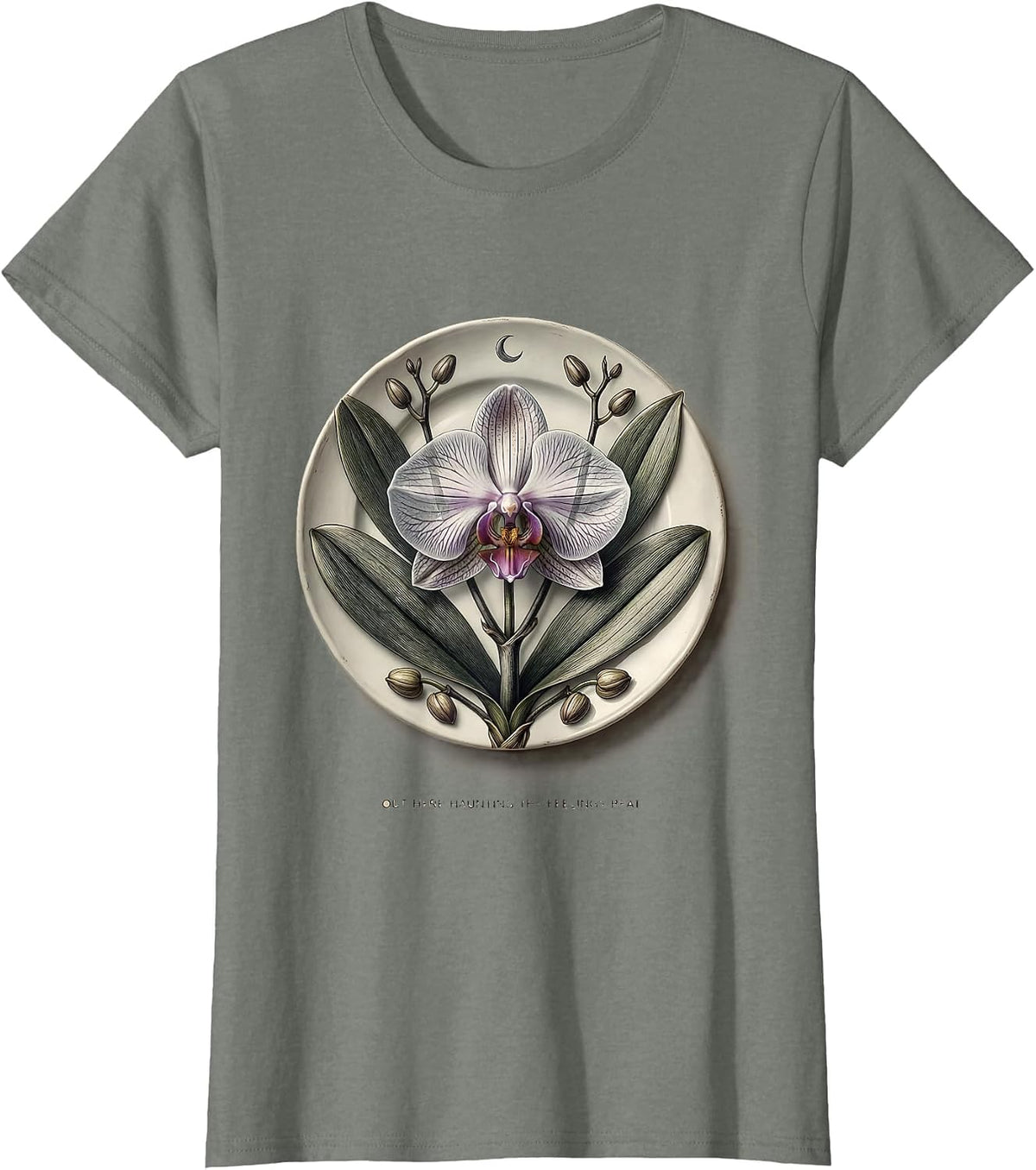 Out Here Haunting The Feelings Beat Halloween School T-Shirt - Olive Heather