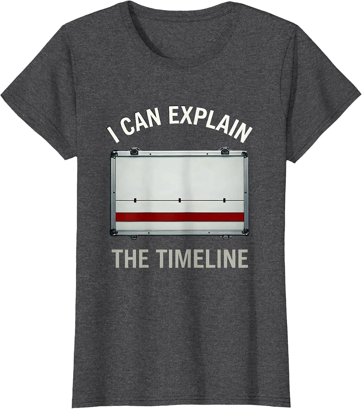 Women's I Can Explain The Timeline Horror True Crime Junkie Gag Gift T-Shirt - Dark Heather Grey