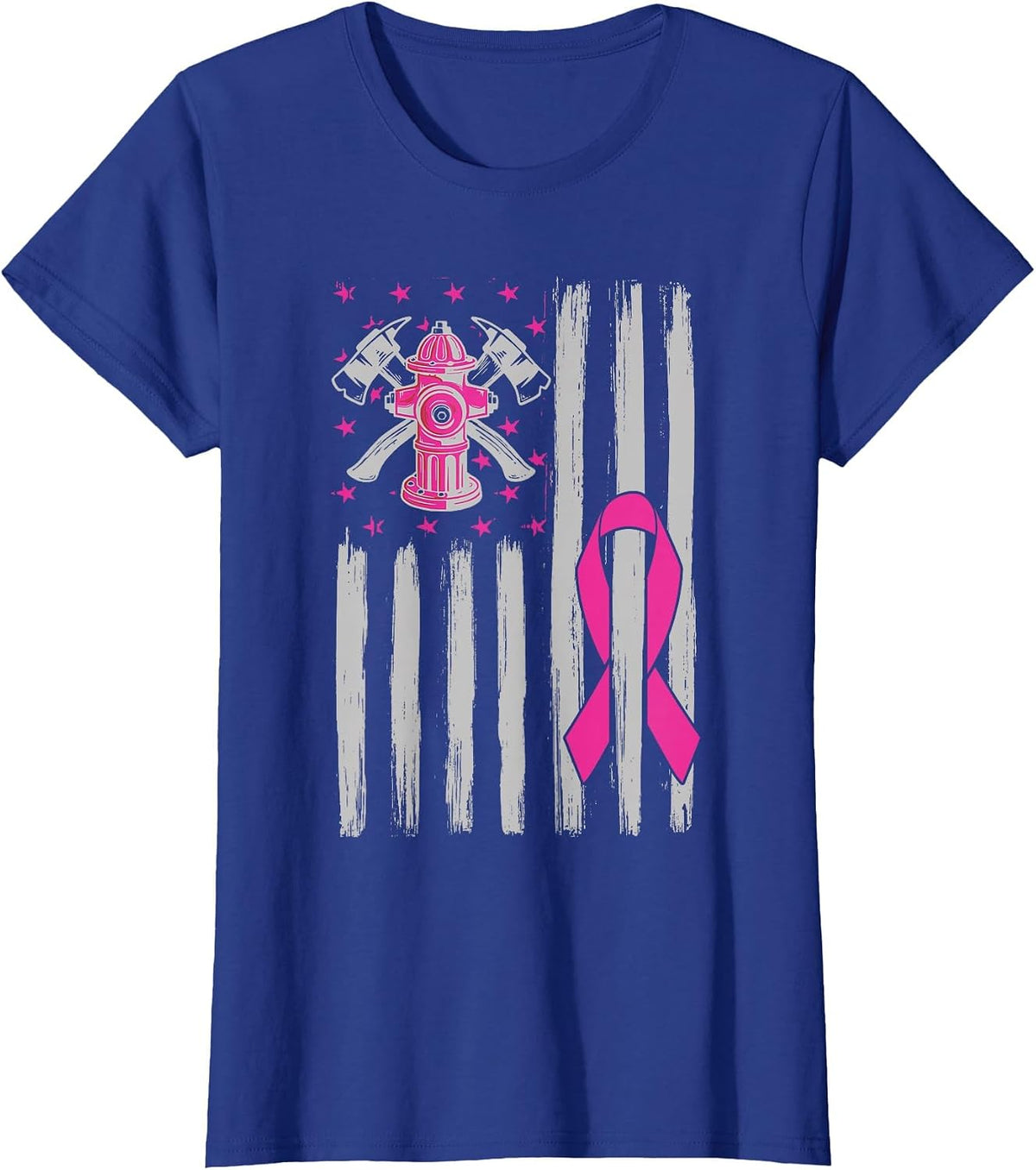 Firefighter Cancer Awareness Month T-Shirt - Royal Blue