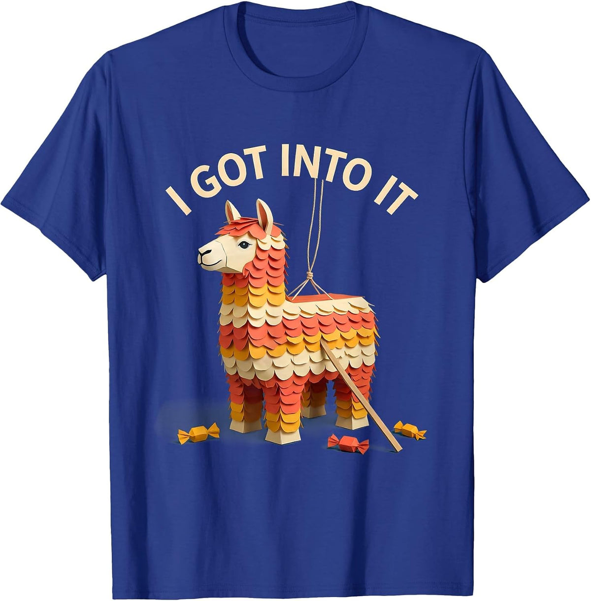 I Got Into It Funny Cinco De Mayo Piñata Party Costume T-Shirt - Royal Blue