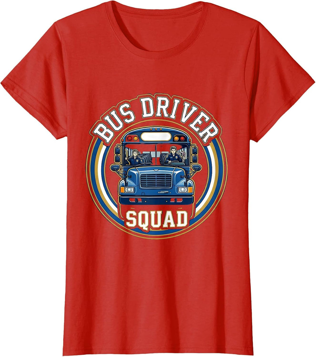 Women's School Bus Driver Crew Appreciation Back To School T-Shirt - Red