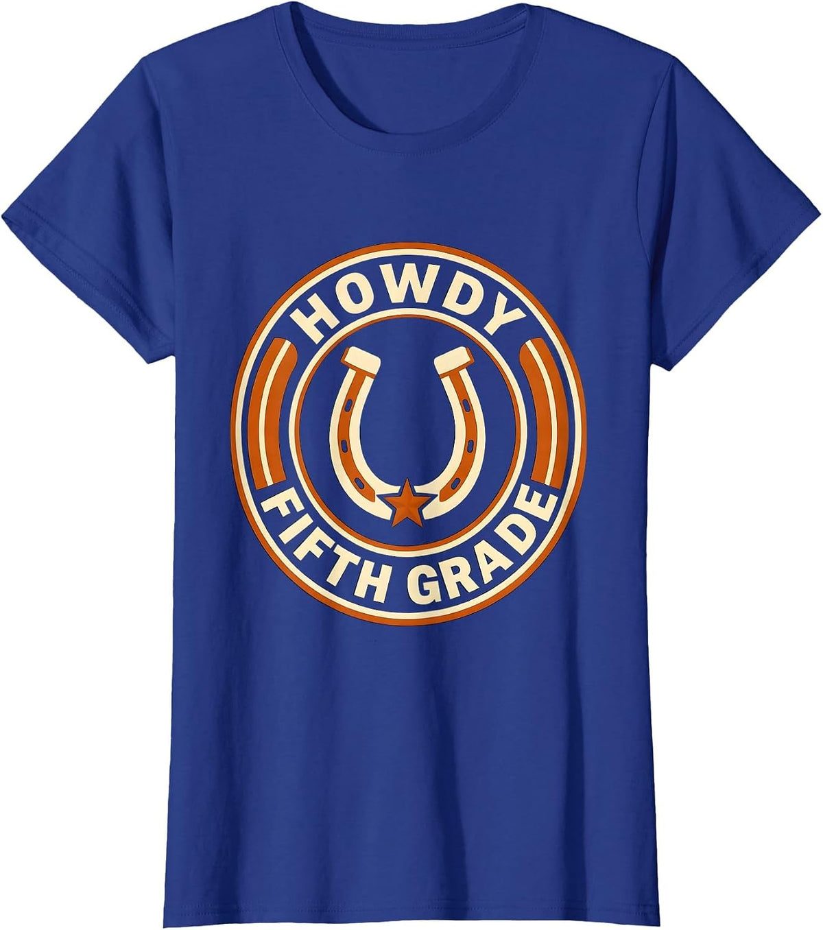 Women's Howdy Fifth Grade Western Cowgirl Teacher Back To School T-Shirt - Royal Blue