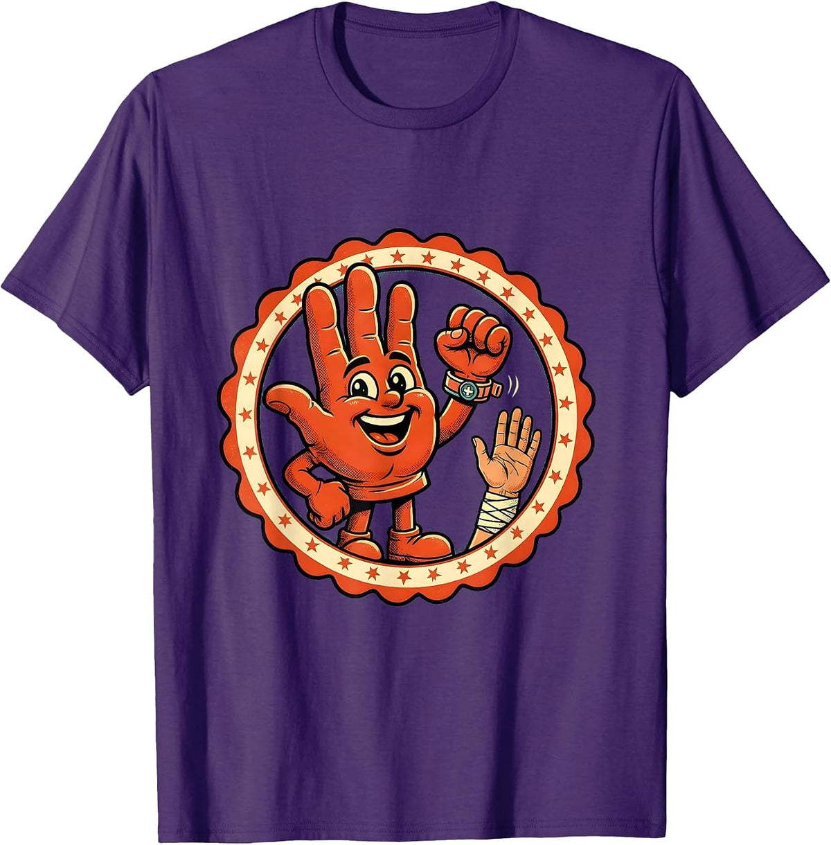 Men's Occupational Therapist and Patient High Five T-Shirt - Purple