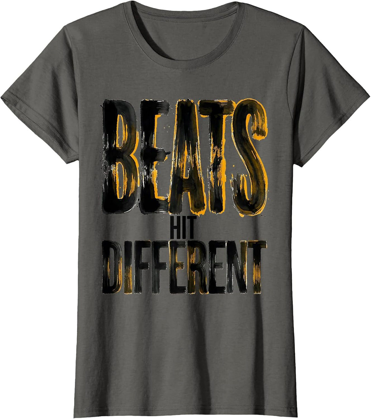 Women's Beats Hit Different Hip Hop Music Design T-Shirt - Asphalt Grey
