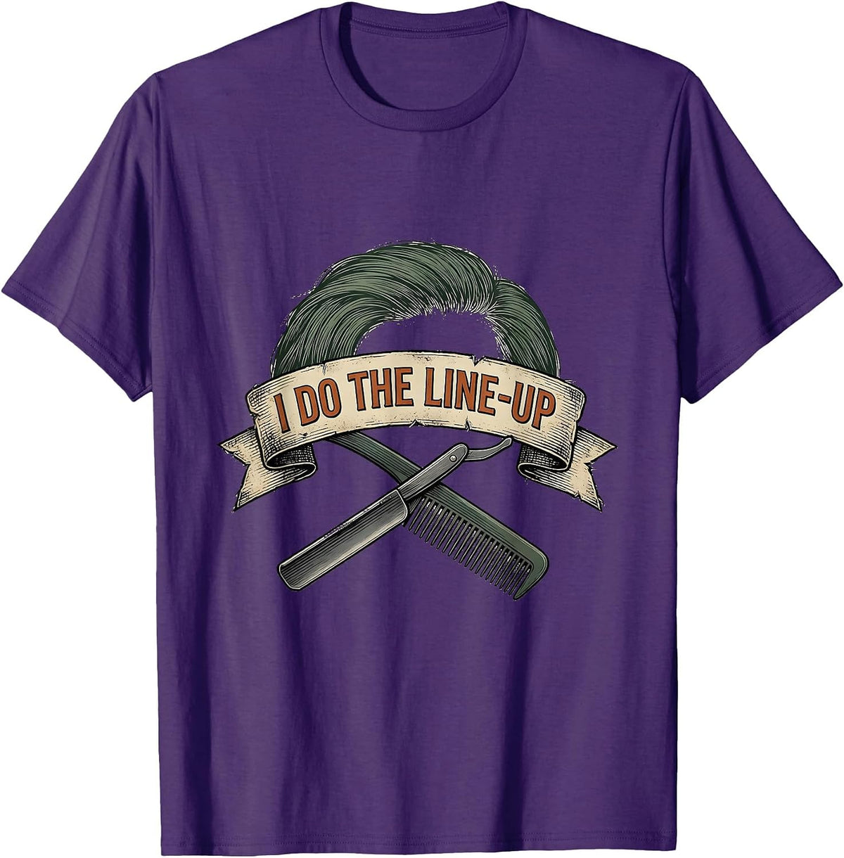I Do The Line-Up Vintage Hairdresser Barber Humor Gift T-Shirt - Purple