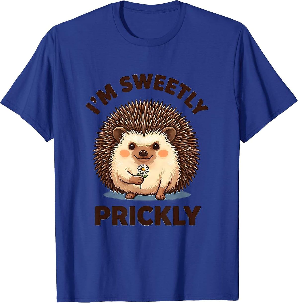 Men's I’m Sweetly Prickly Cute Kawaii Hedgehog Lover Humor T-Shirt - Royal Blue