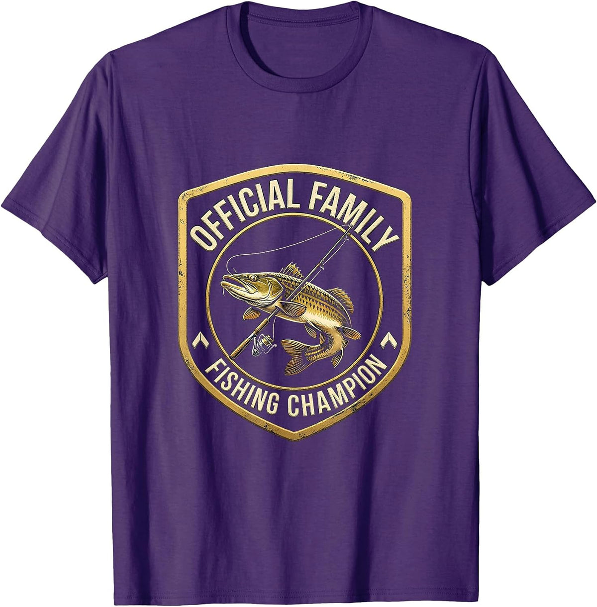Official Family Fishing Champion Funny Fishing Humor Gift T-Shirt - Purple