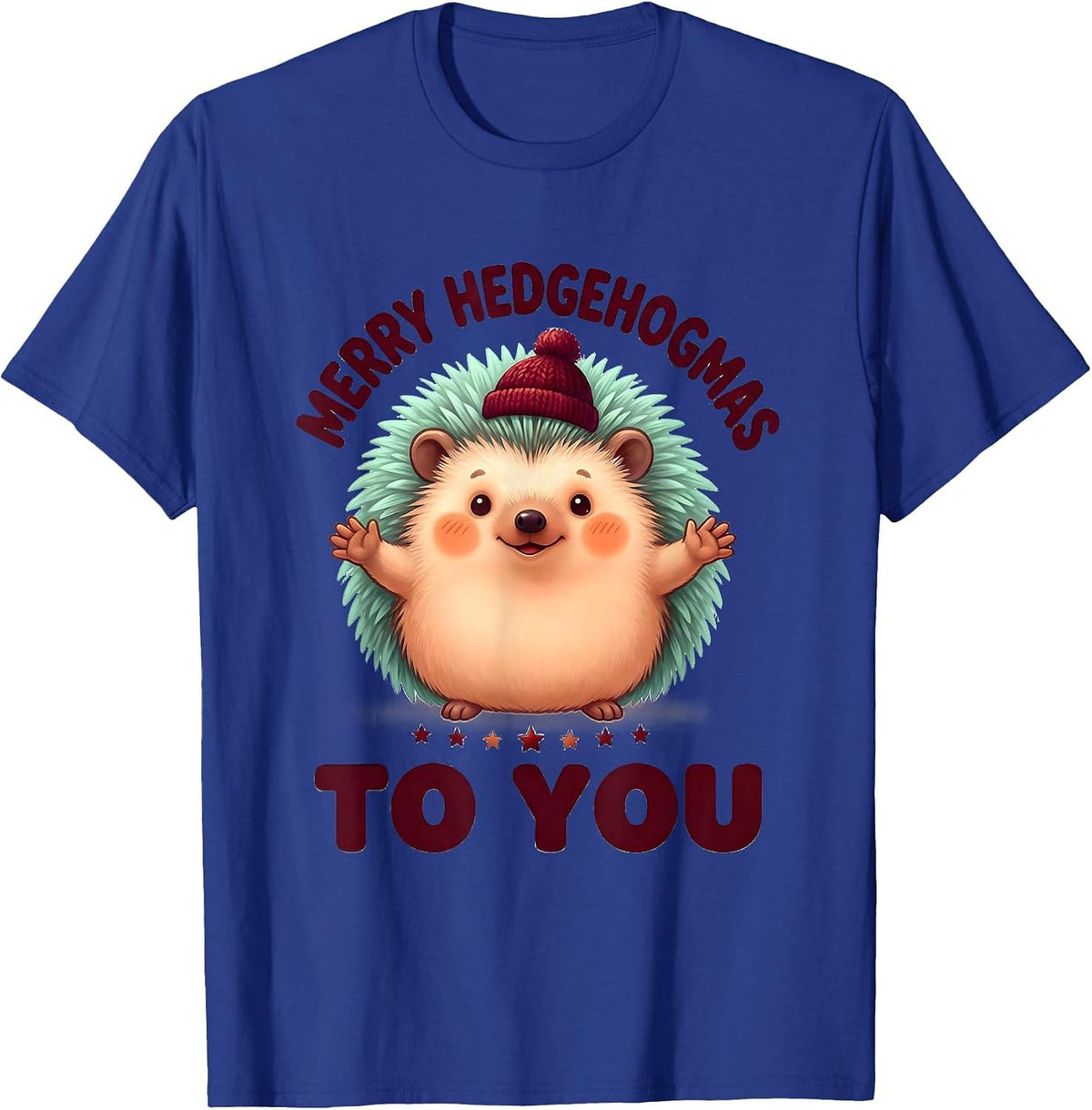 Men's Merry Hedgehogmas To You Cute Kawaii Hedgehog Lover T-Shirt - Royal Blue