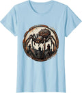 Women's Steampunk Giant Mechanical Spider Rooftop Art T-Shirt - Baby Blue