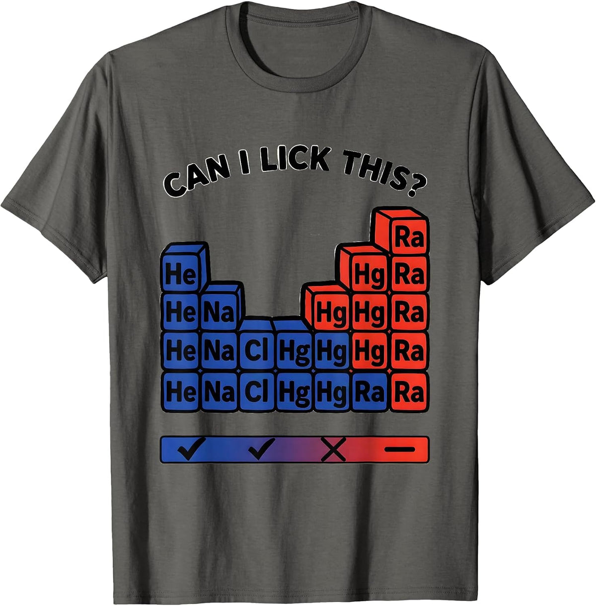 Men's Can I Lick This Funny Periodic Table Science Teacher Humor T-Shirt - Asphalt Grey
