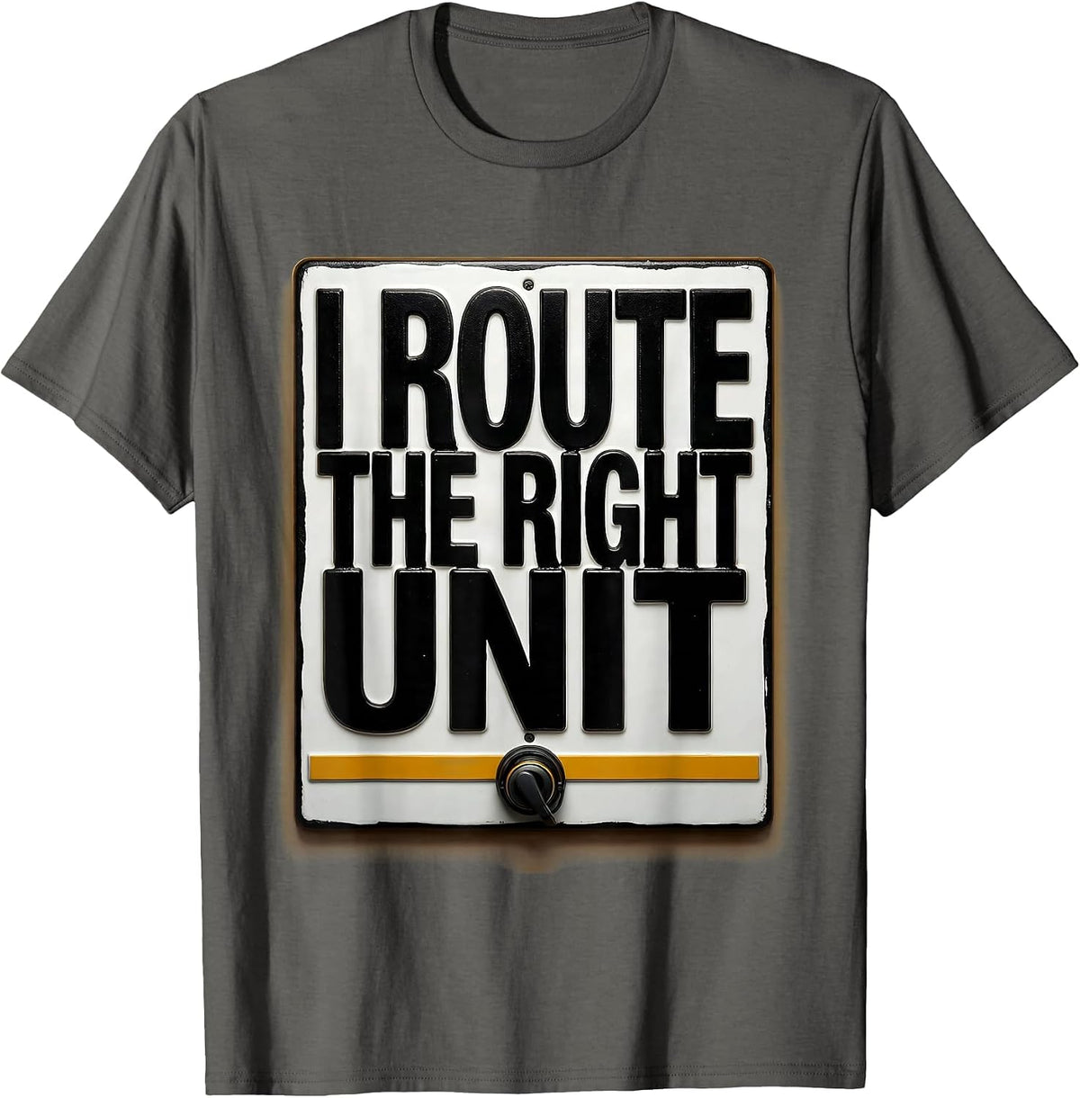 I Route The Right Unit Thin Gold Line 911 Dispatcher Gift T-Shirt - Asphalt Grey