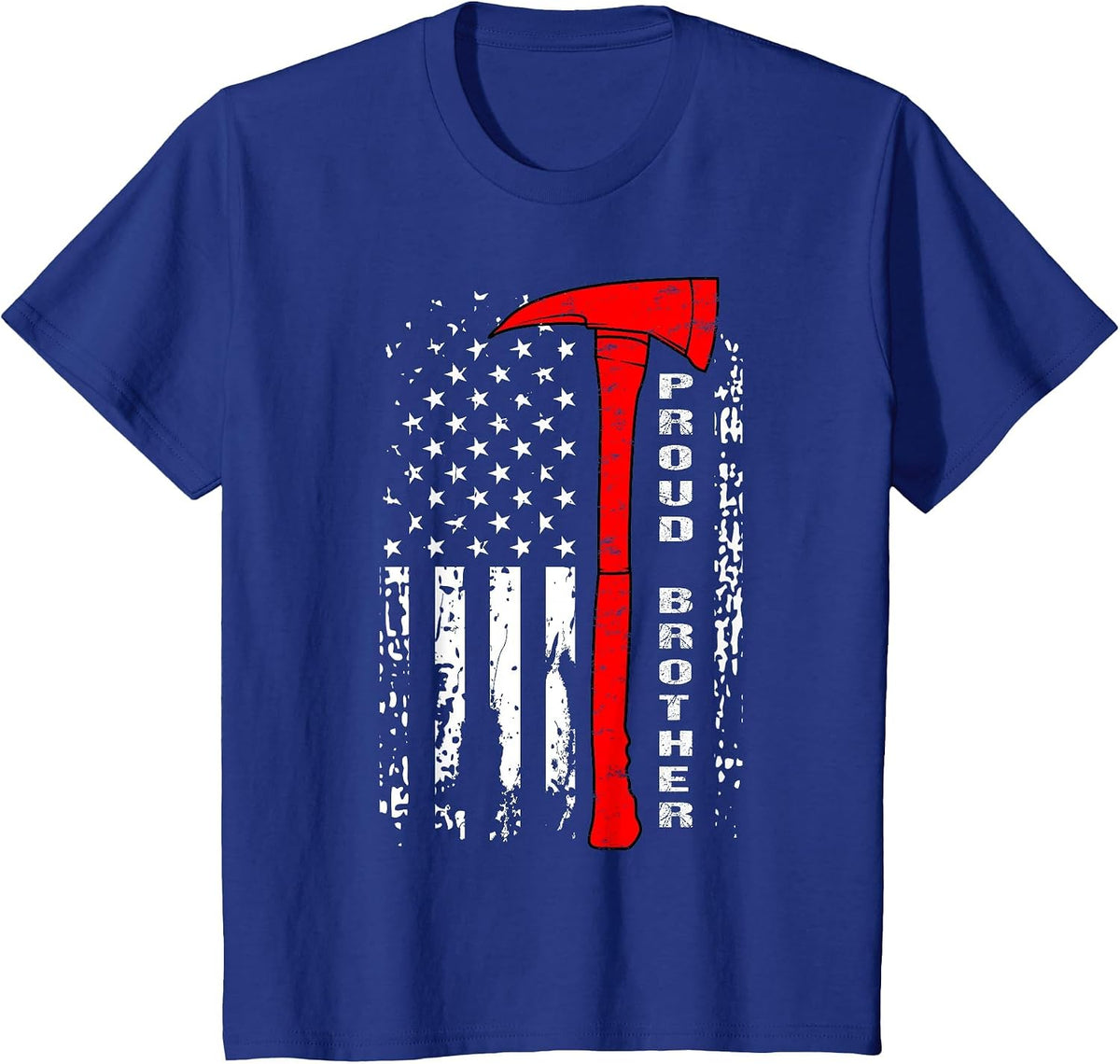 Firefighter Brother Shirt Proud Brother of Brave Firefighter T-Shirt - Royal Blue