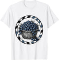 Men's Red White and Blueberry Patriotic Basket Design T-Shirt - White