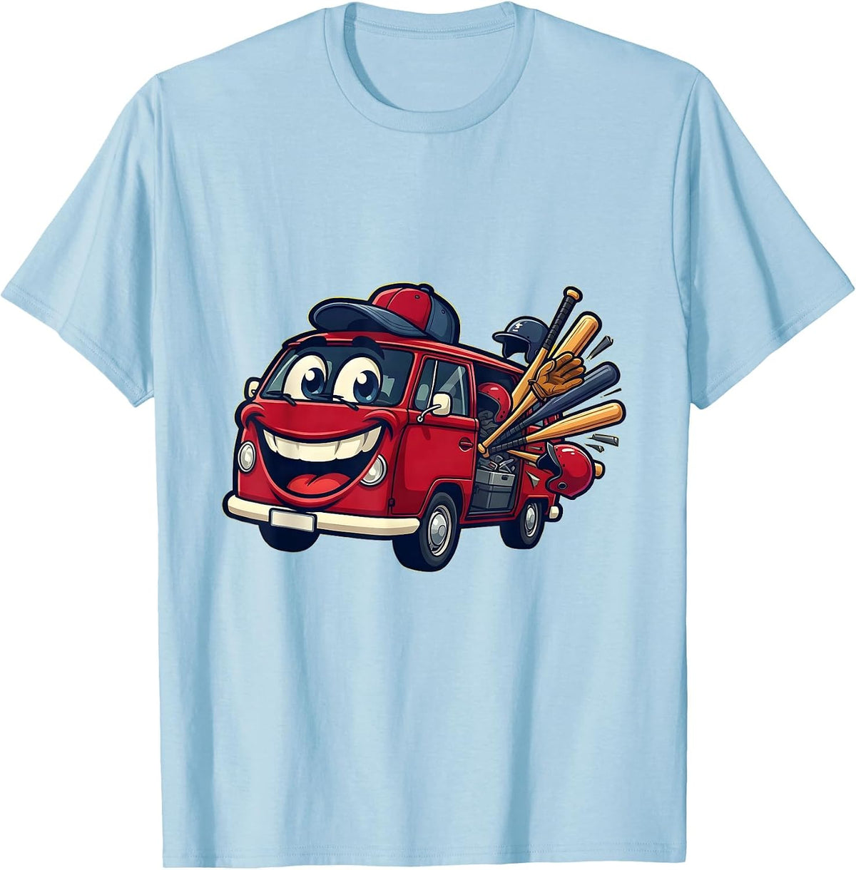 Men's Baseball Mom Overloaded Minivan Graphic T-Shirt - Baby Blue