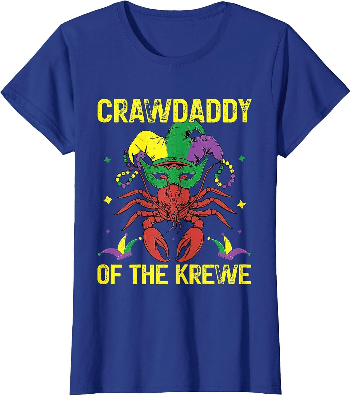 Crawdaddy the Krewe Mardi Gras New Orleans Crawfish T-Shirt - Royal Blue