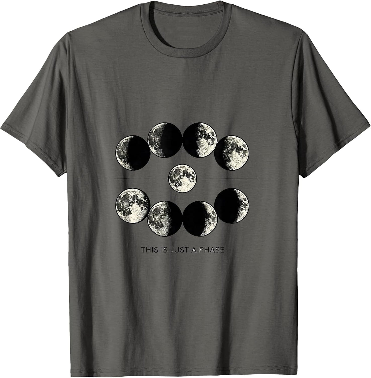 Men's This Is Just A Phase Celestial Moon Phase Astronomy Gift T-Shirt - Asphalt Grey