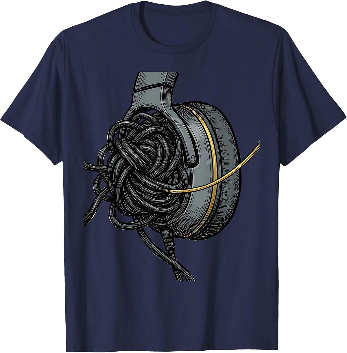 Dispatcher Cord Tribute Thin Line Emergency Services T-Shirt - Navy Blue