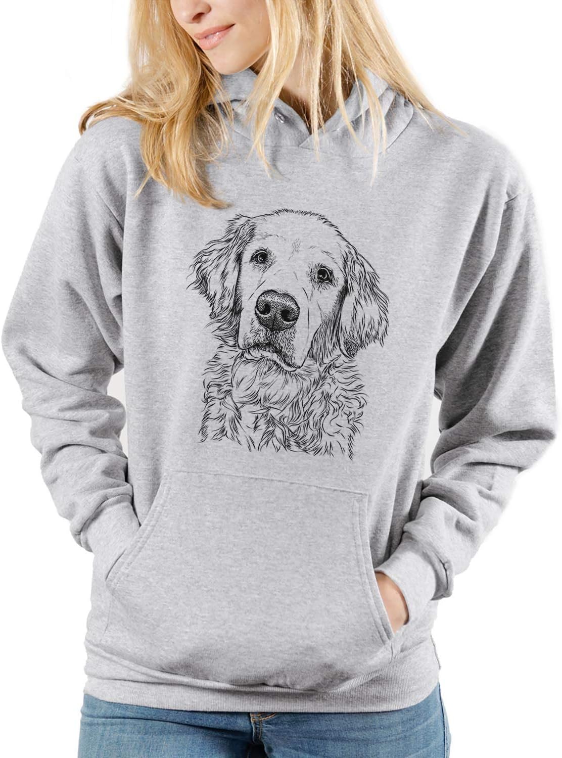 Bare Loganator the Golden Retriever Dog Triblend T-Shirt - Unisex Pullover Hoodie Sweatshirt