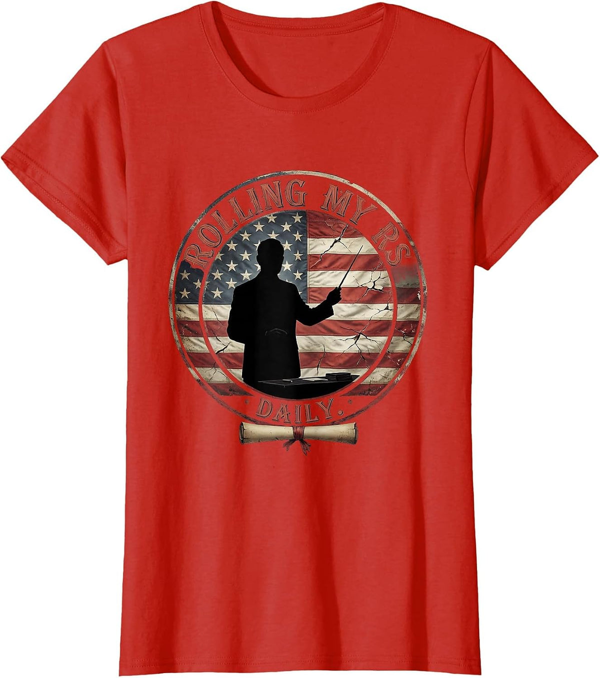 Rolling My Rs Daily Spanish Teacher Design T-Shirt - Red
