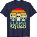 Funny Llama Design for Men Women Llama Alpaca Farm Animal T-Shirt - Navy Blue