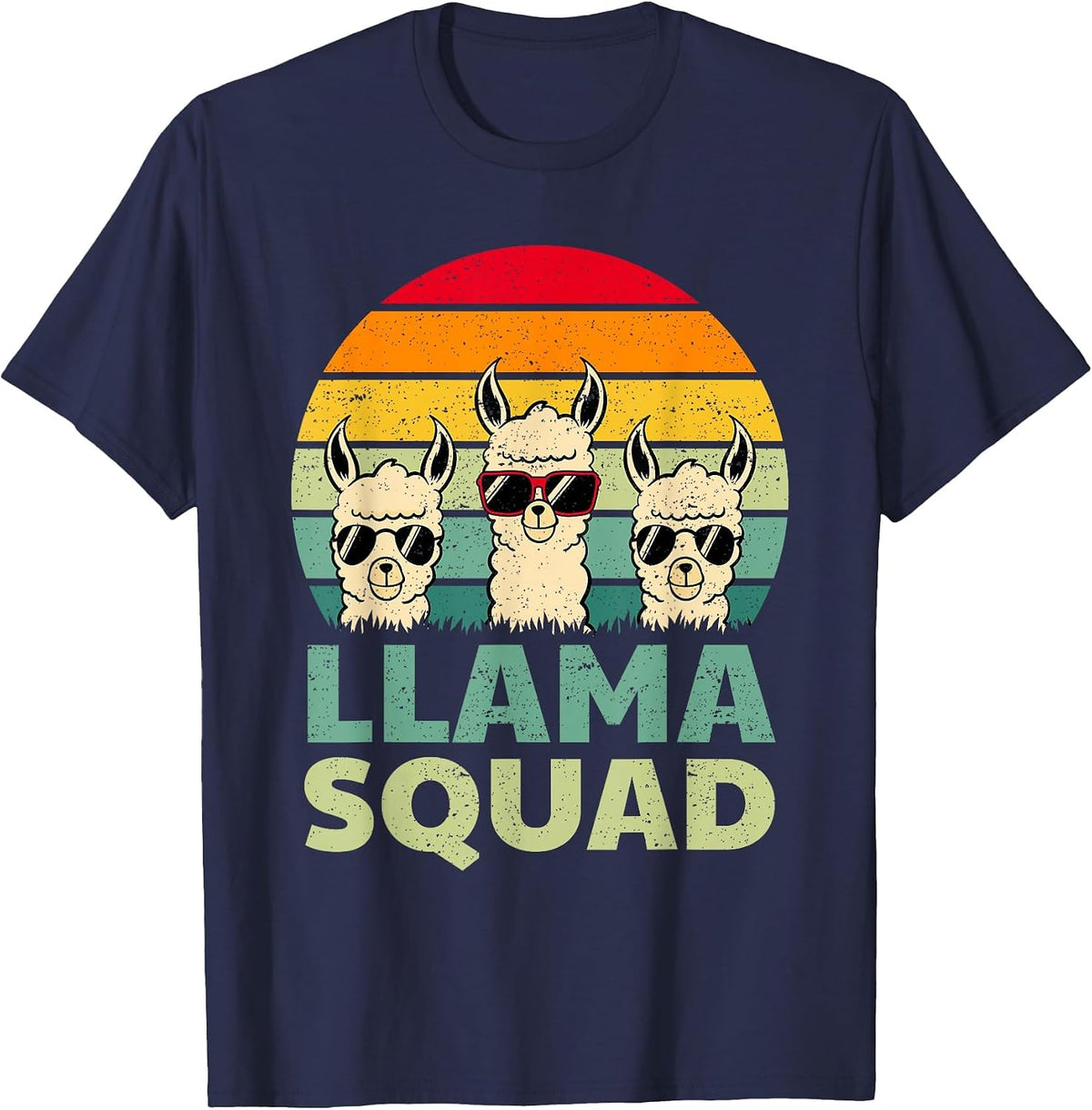 Funny Llama Design for Men Women Llama Alpaca Farm Animal T-Shirt - Navy Blue
