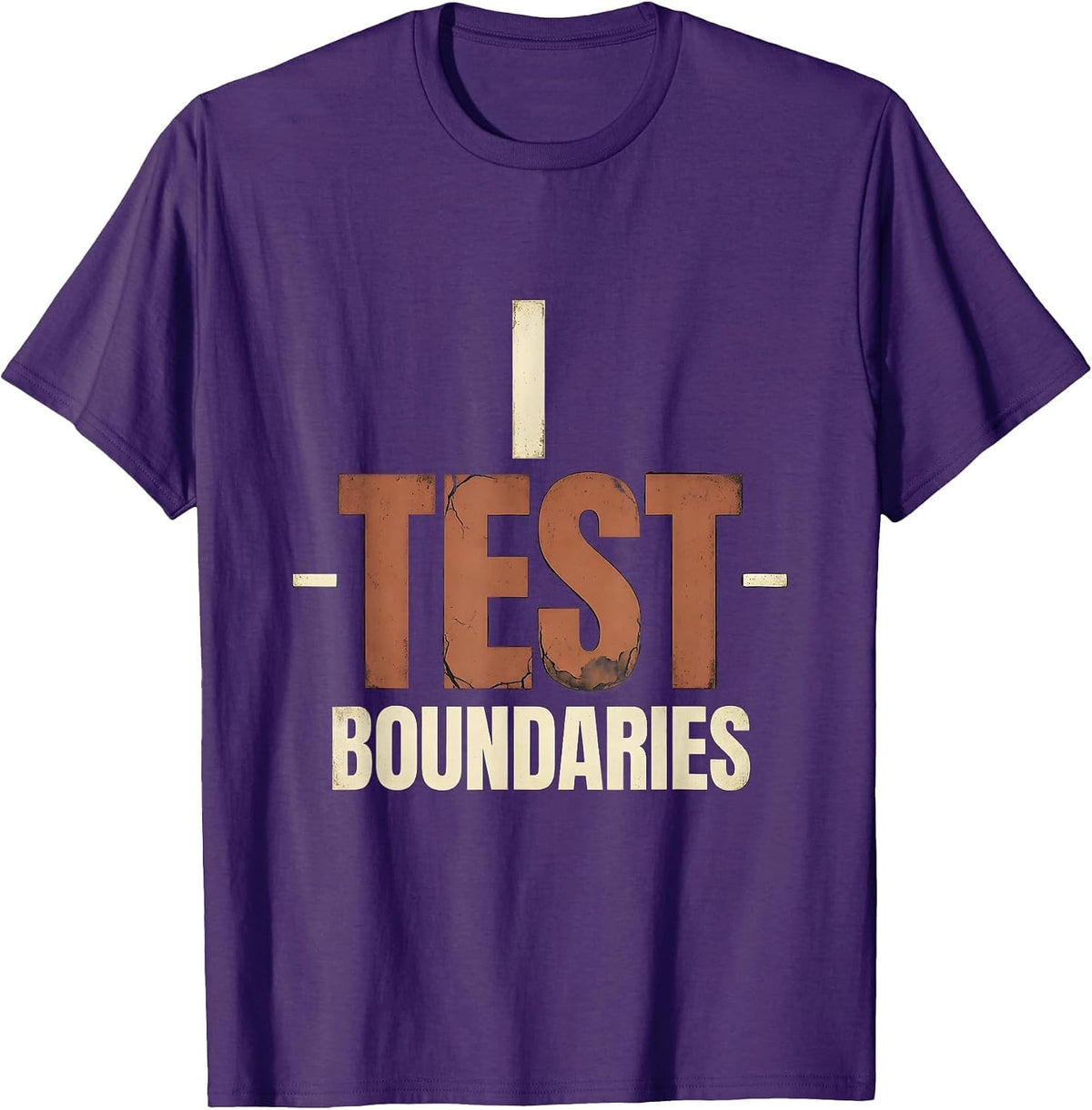 Men's I Test Boundaries Distressed Funny School Counselor T-Shirt - Purple