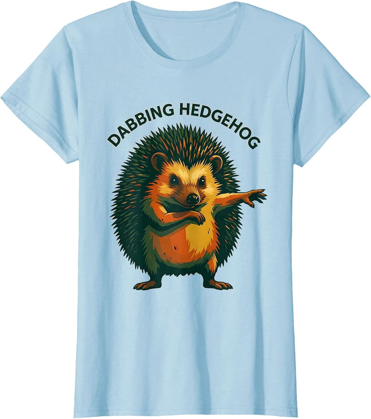 Dabbing Hedgehog Funny Animal Mascot Youth Kids Gift T-Shirt - Baby Blue