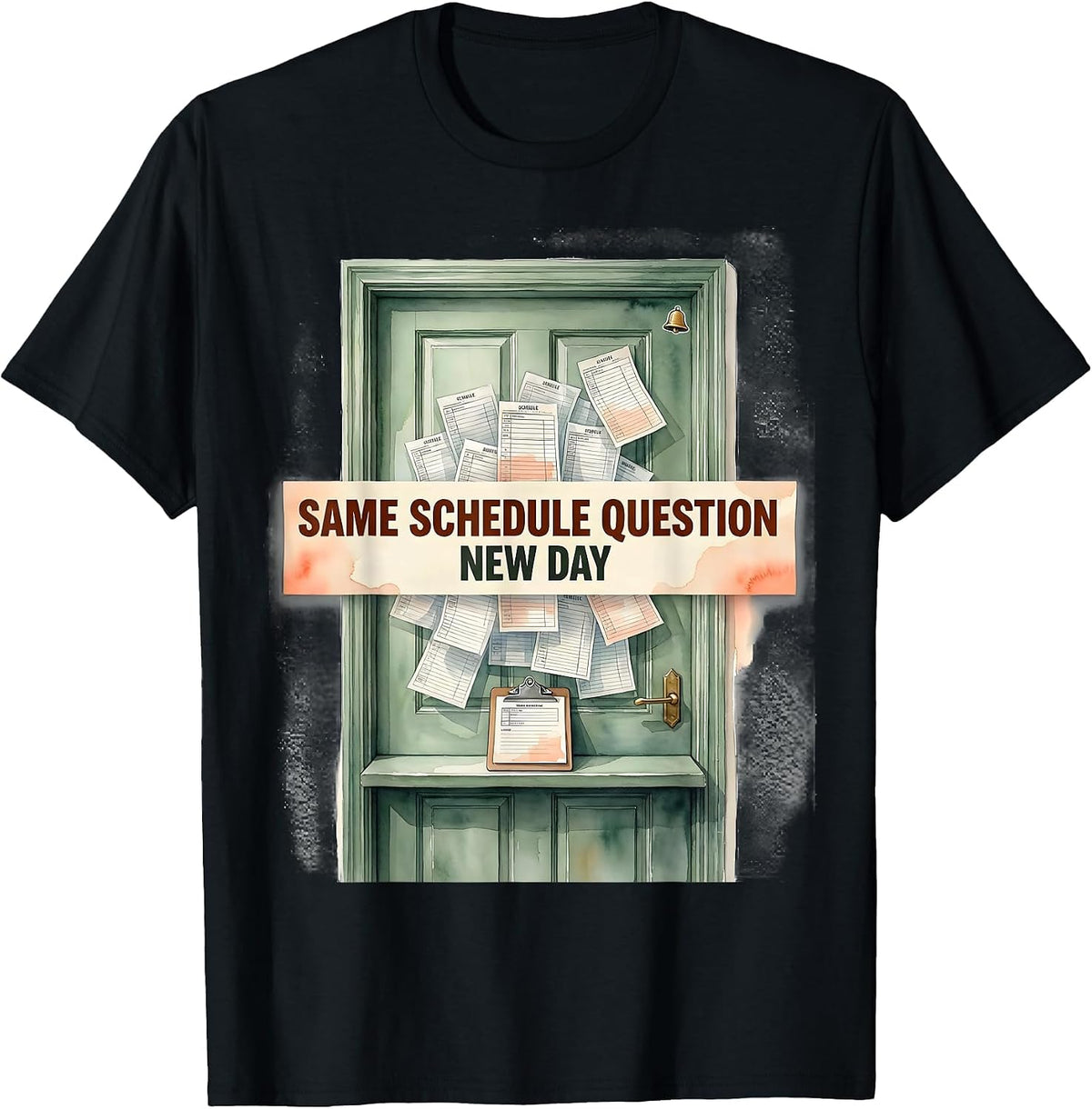 Men's Same Schedule Question New Day Funny School Counselor Mental T-Shirt - Black
