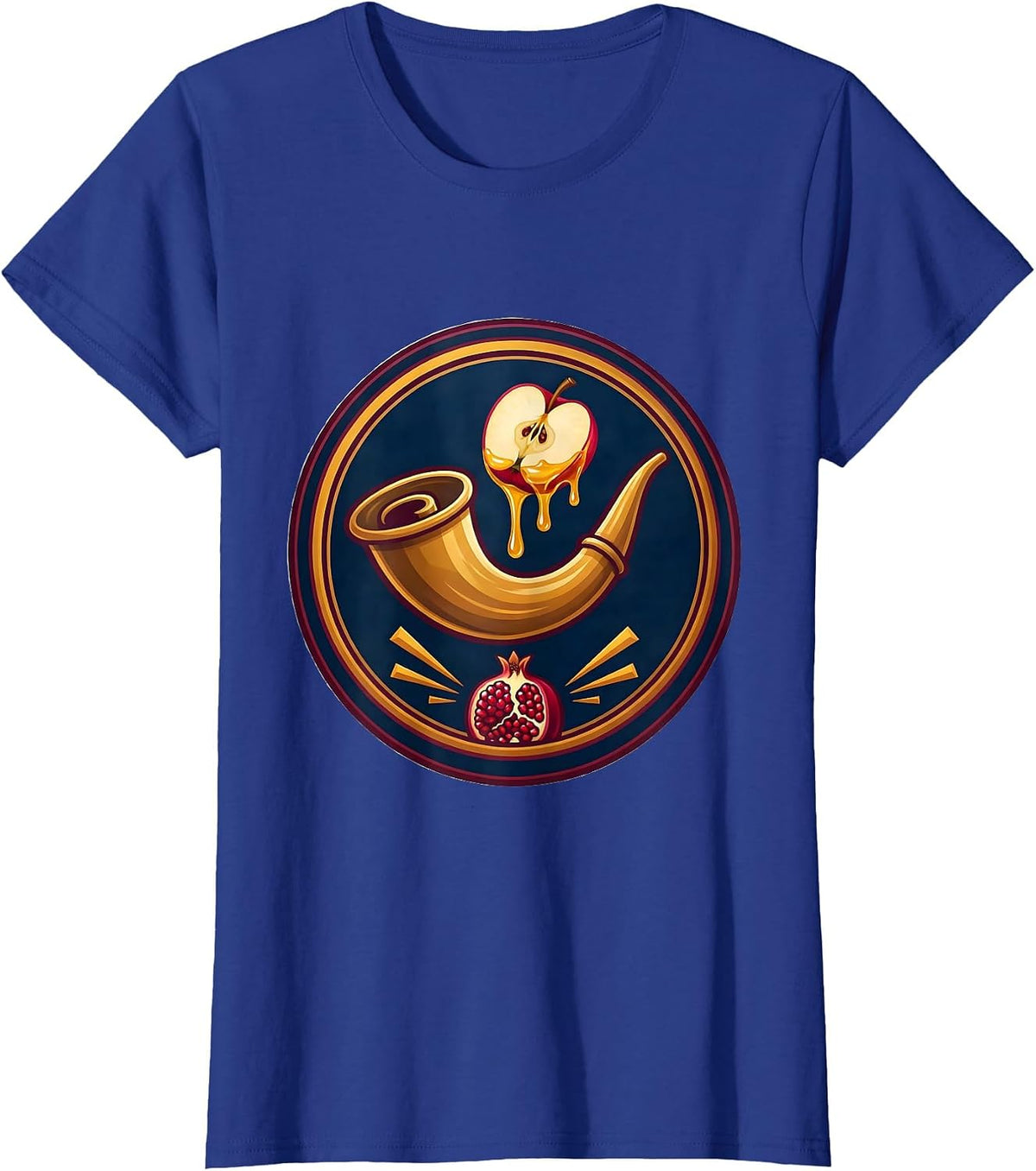Women's Sealed Shield Badge Rosh Hashanah Jewish New Year T-Shirt - Royal Blue