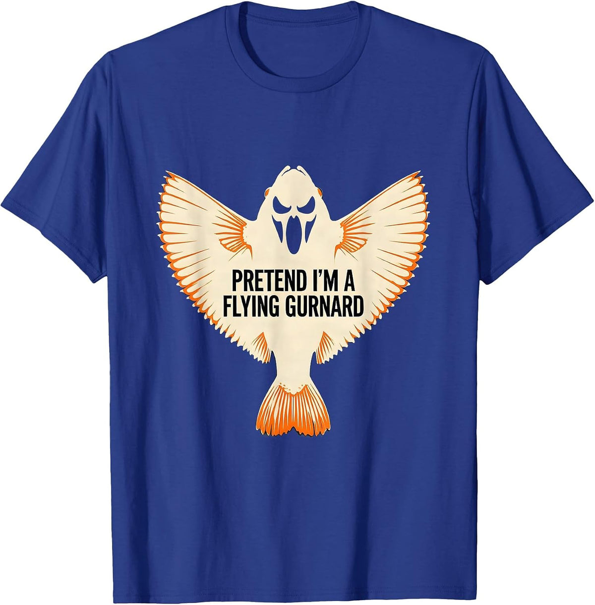 Pretend I'm A Flying Gurnard Funny Halloween Fish Costume T-Shirt - Royal Blue