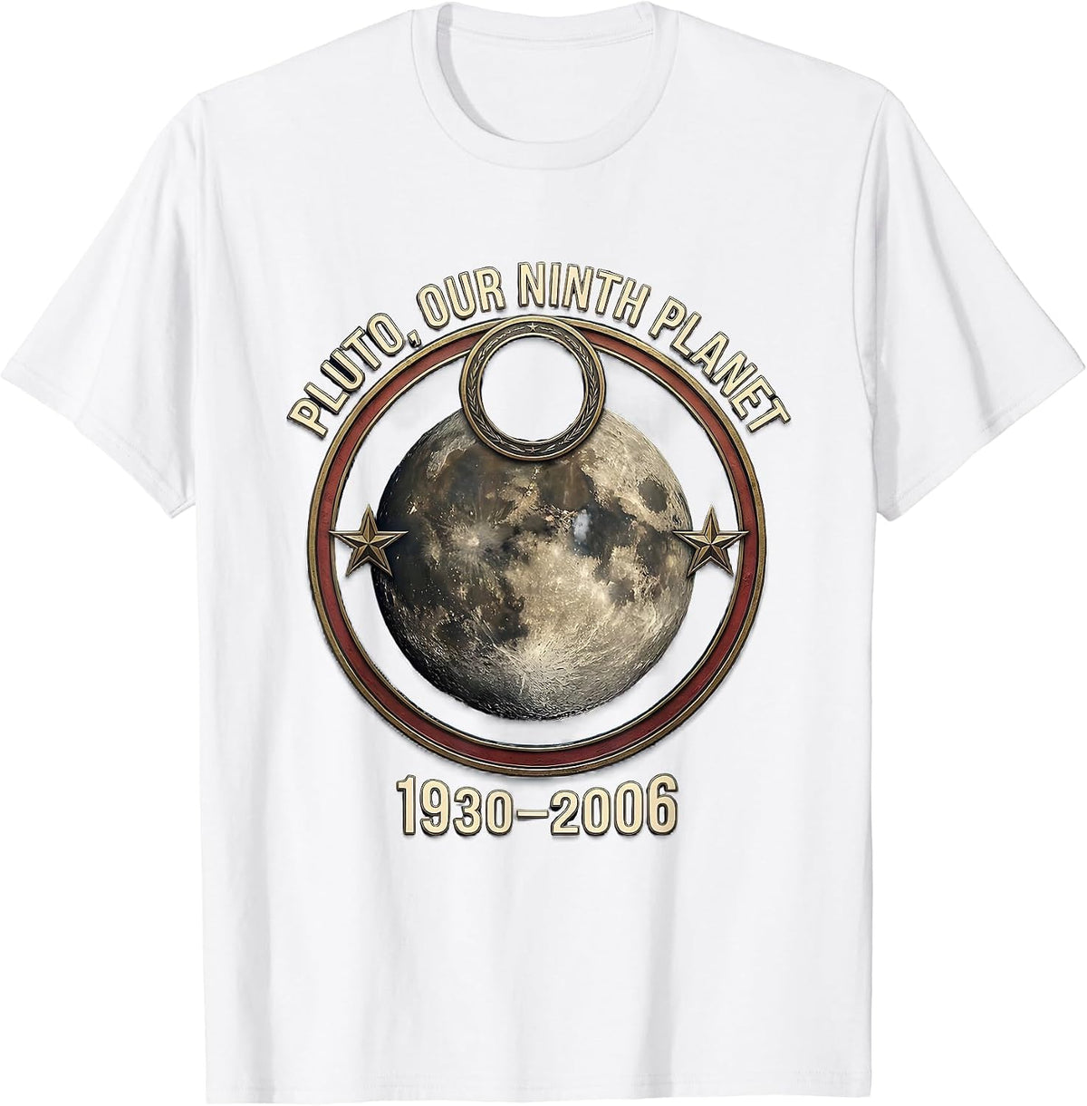 Men's Pluto Our Ninth Planet 1930–2006 Funny Retro Astronomy Space T-Shirt - White